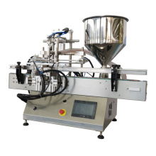 Automatic Desktop Juice Oil Liquid Spray Bottle Filling Capping Labeling Machine Line With Vibratory Bowl Feeder